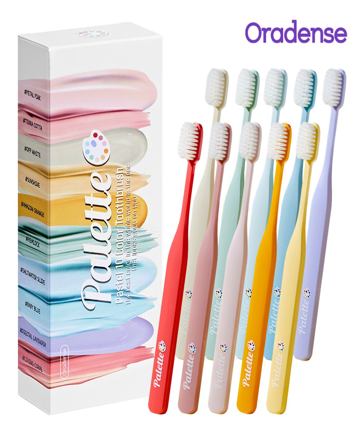 오라덴스(ORADENSE) 팔레트칫솔 파스텔 소프트 10개입