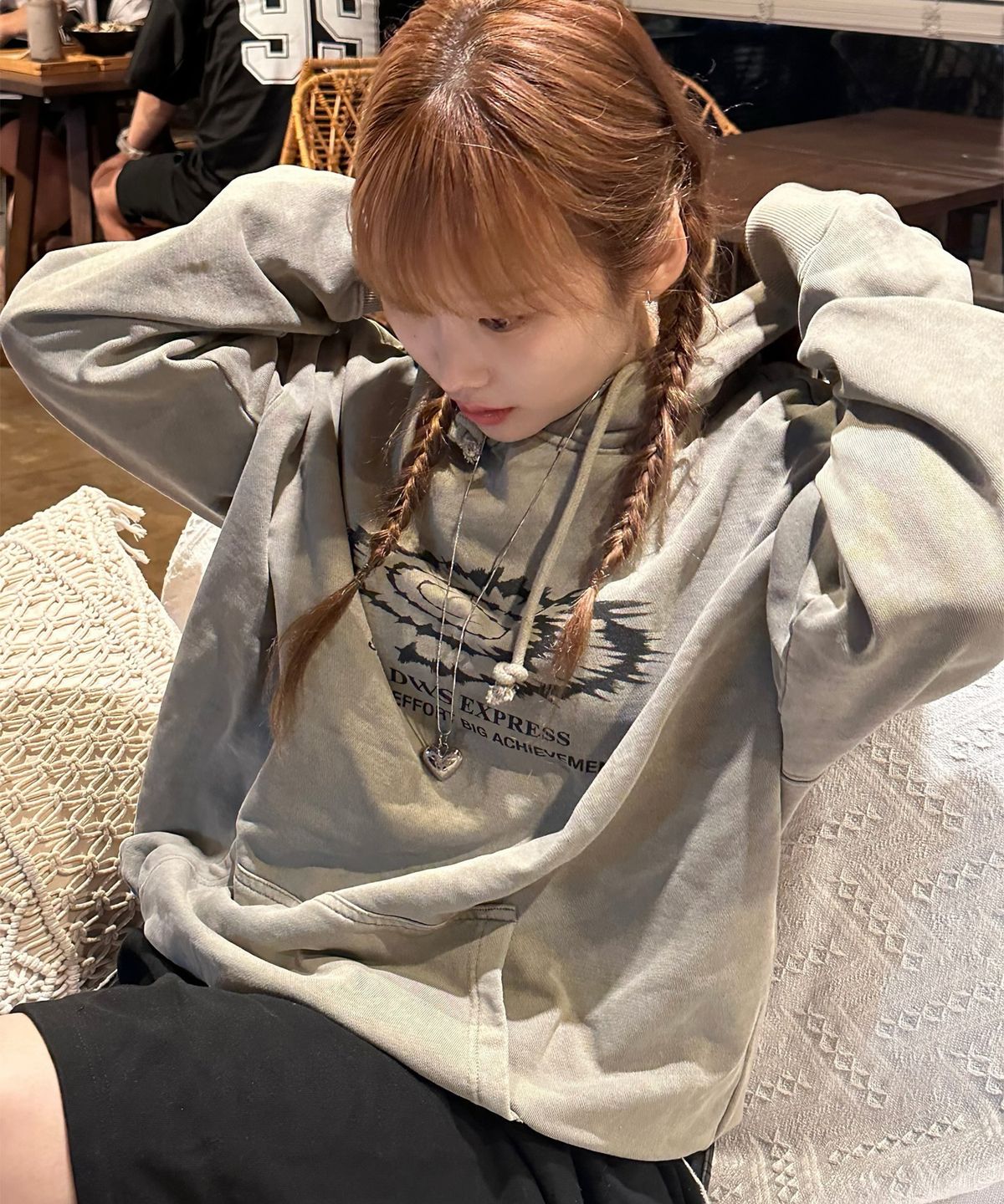 아이돈워너셀(IDWS) Swift Symbol Dying Hoodie Sand