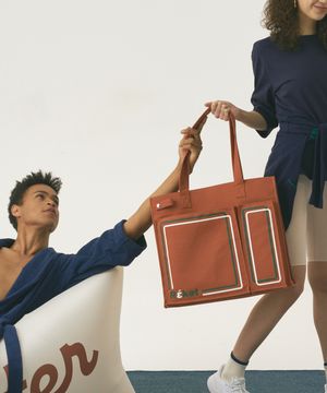 스퀘어 라켓 에코백[오렌지]