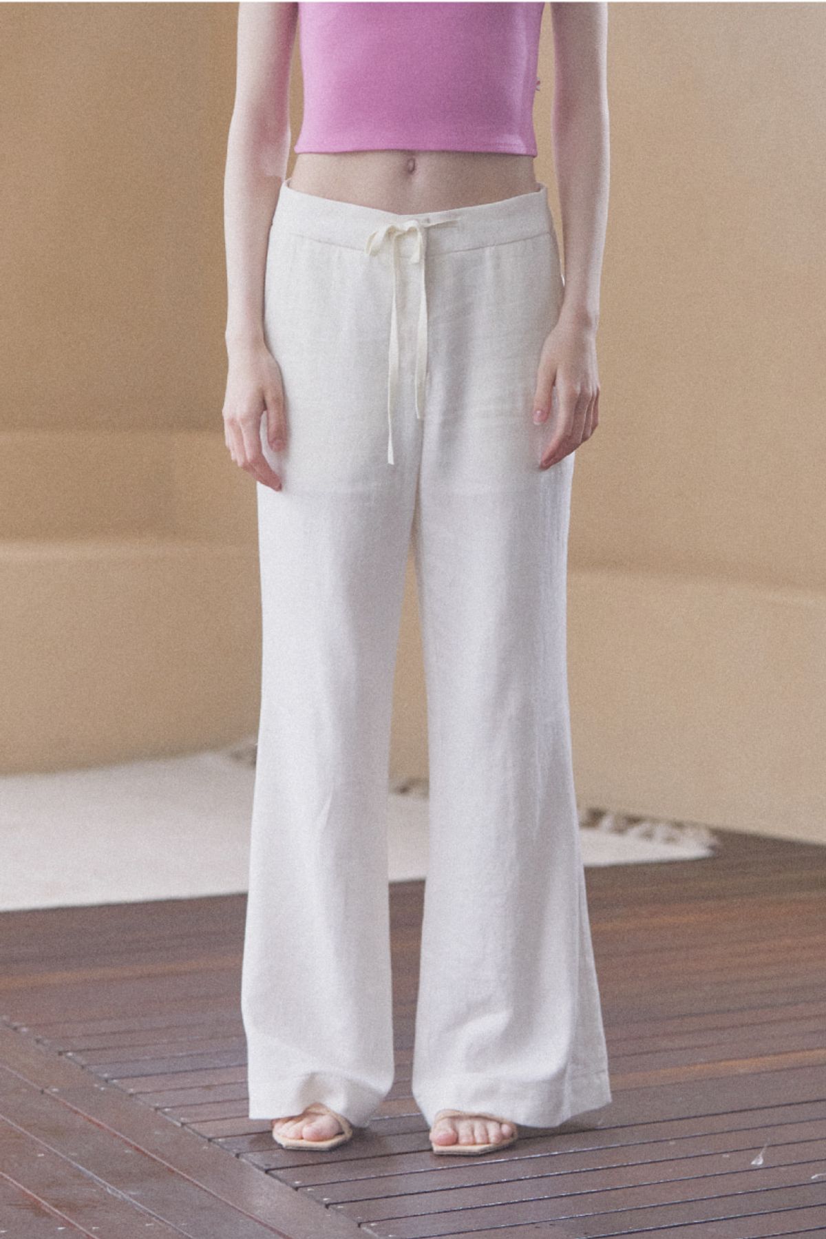 큐피도(KUPIDO) Linen wide pants _cream