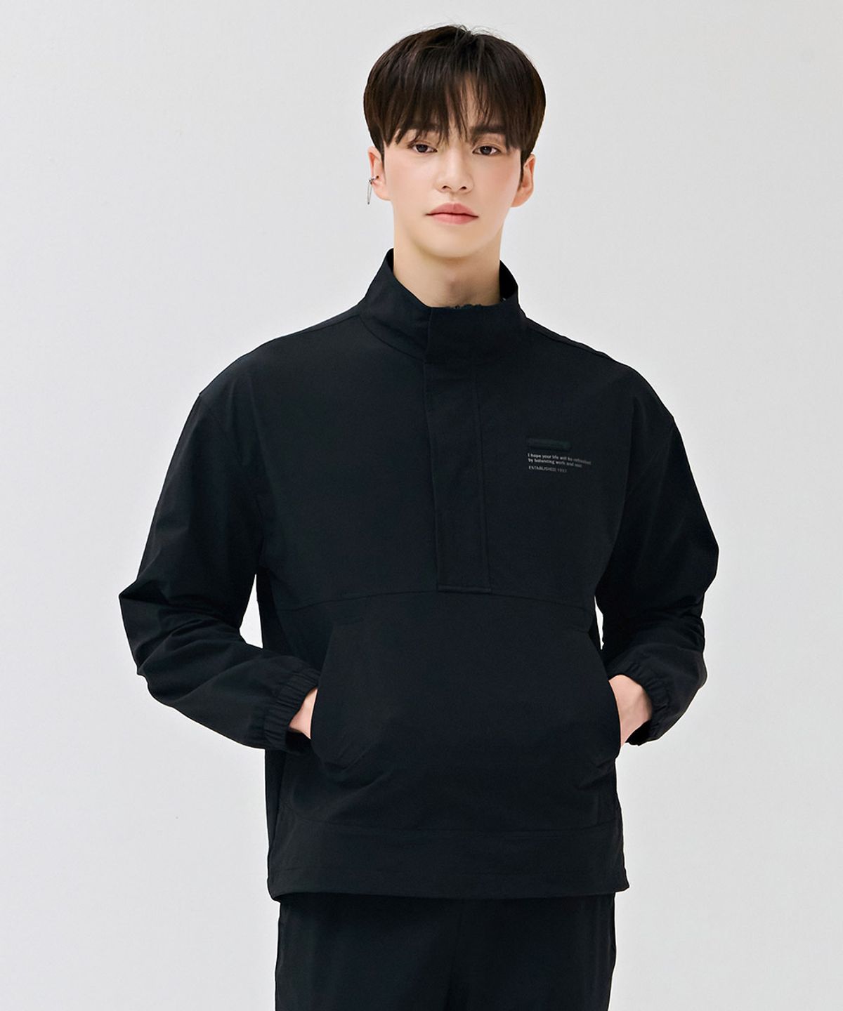 체이스컬트(CHASECULT) 공용 스트레치 하이넥 아노락 티셔츠-DERU5119B03