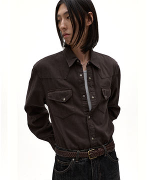 배드가이 데님 웨스턴 셔츠 토프 브라운