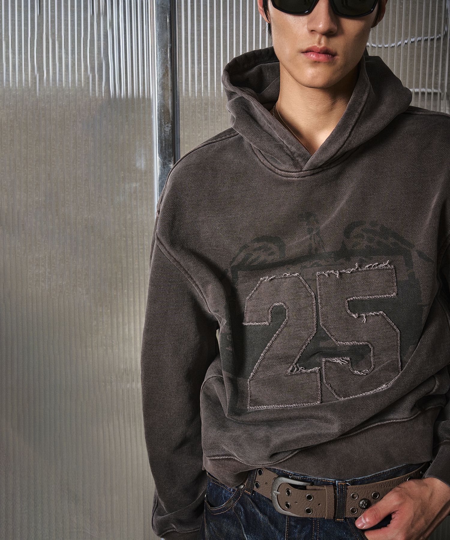 MUSINSA | LMOOD LEGACY Piece Dyed Hoodie Rust Brown