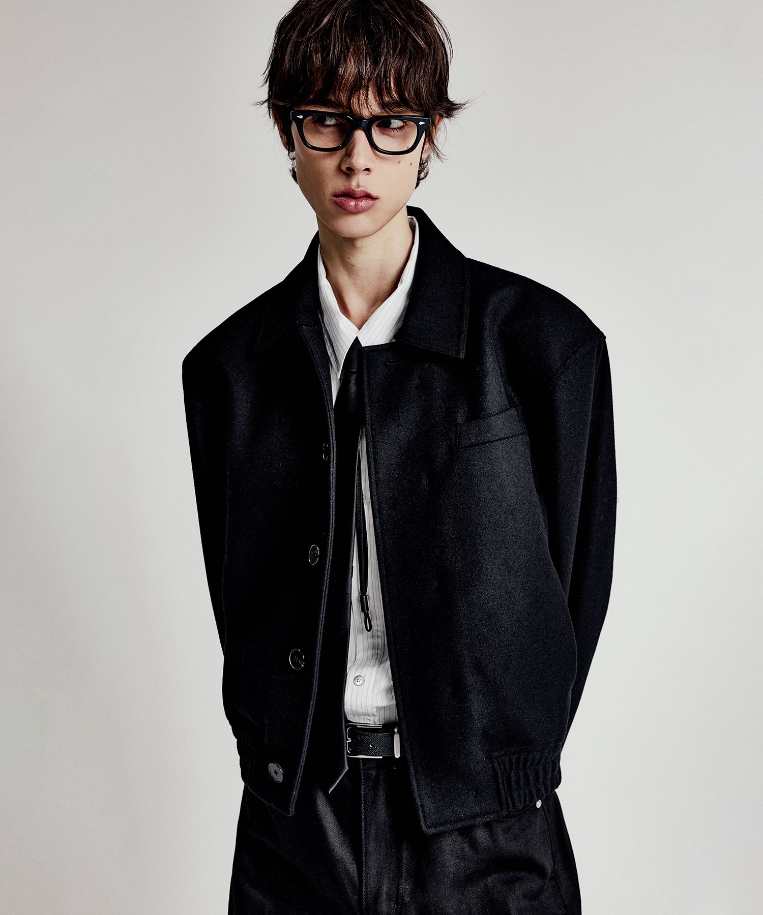 MUSINSA公式 | LMOOD エルバートンウールブルゾンジャケット NED ブラック