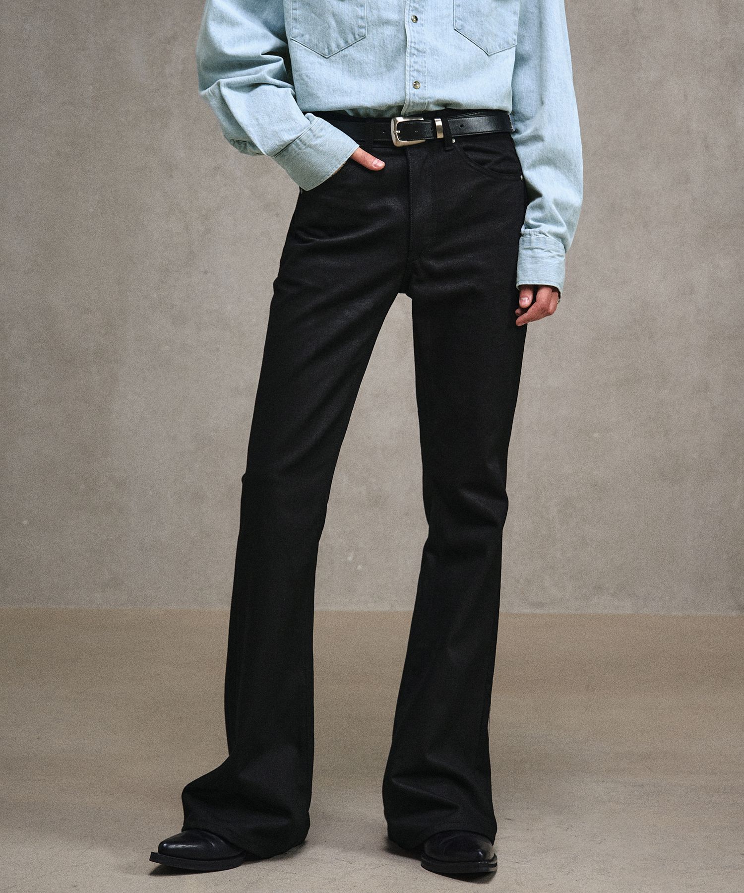 LMOOD ■ Jeanne flare denim MUSINSA | LMOOD Jeanne flare denim pure black