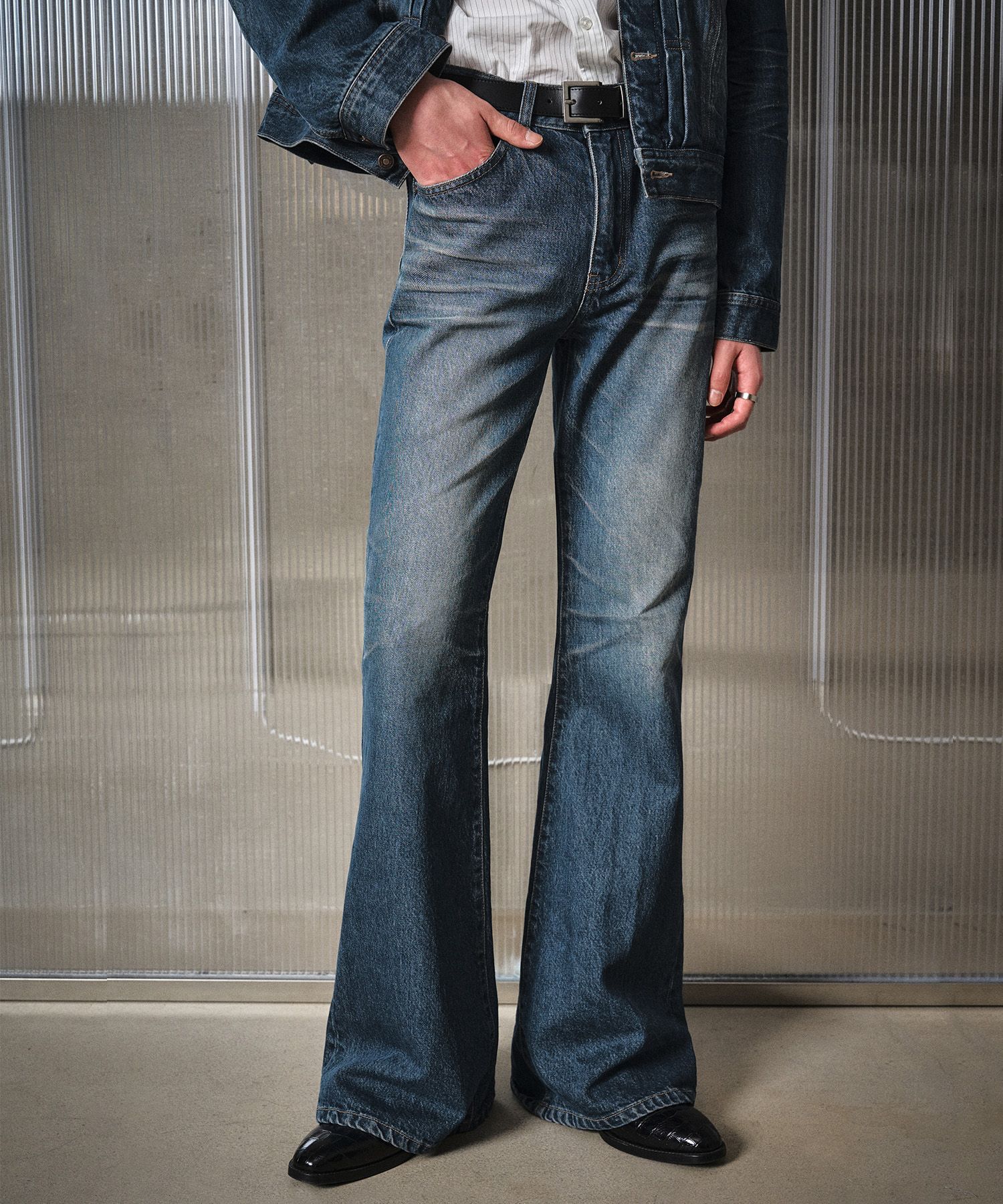 LMOOD ■ Jeanne flare denim MUSINSA | LMOOD Jeanne flare denim french blue