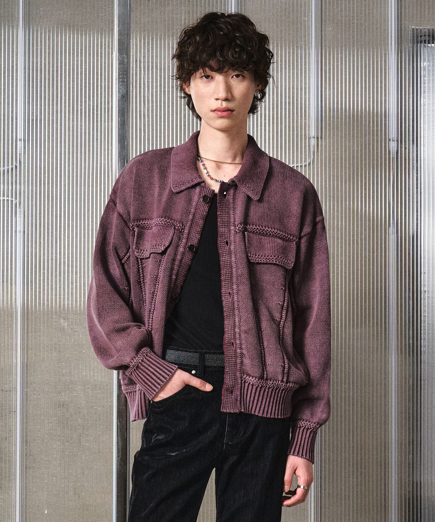 ジャケット・アウター (46) LMOOD Trucker stone washed cardigan MUSINSA | LMOOD Trucker Stone Washed Cardigan Jacket Grape