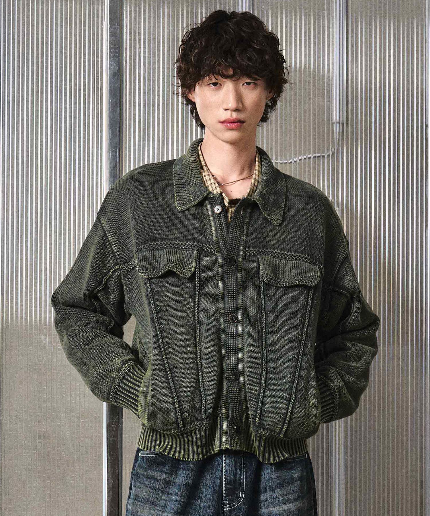ジャケット・アウター (46) LMOOD Trucker stone washed cardigan MUSINSA | LMOOD Trucker Stone Washed Cardigan Jacket Grape