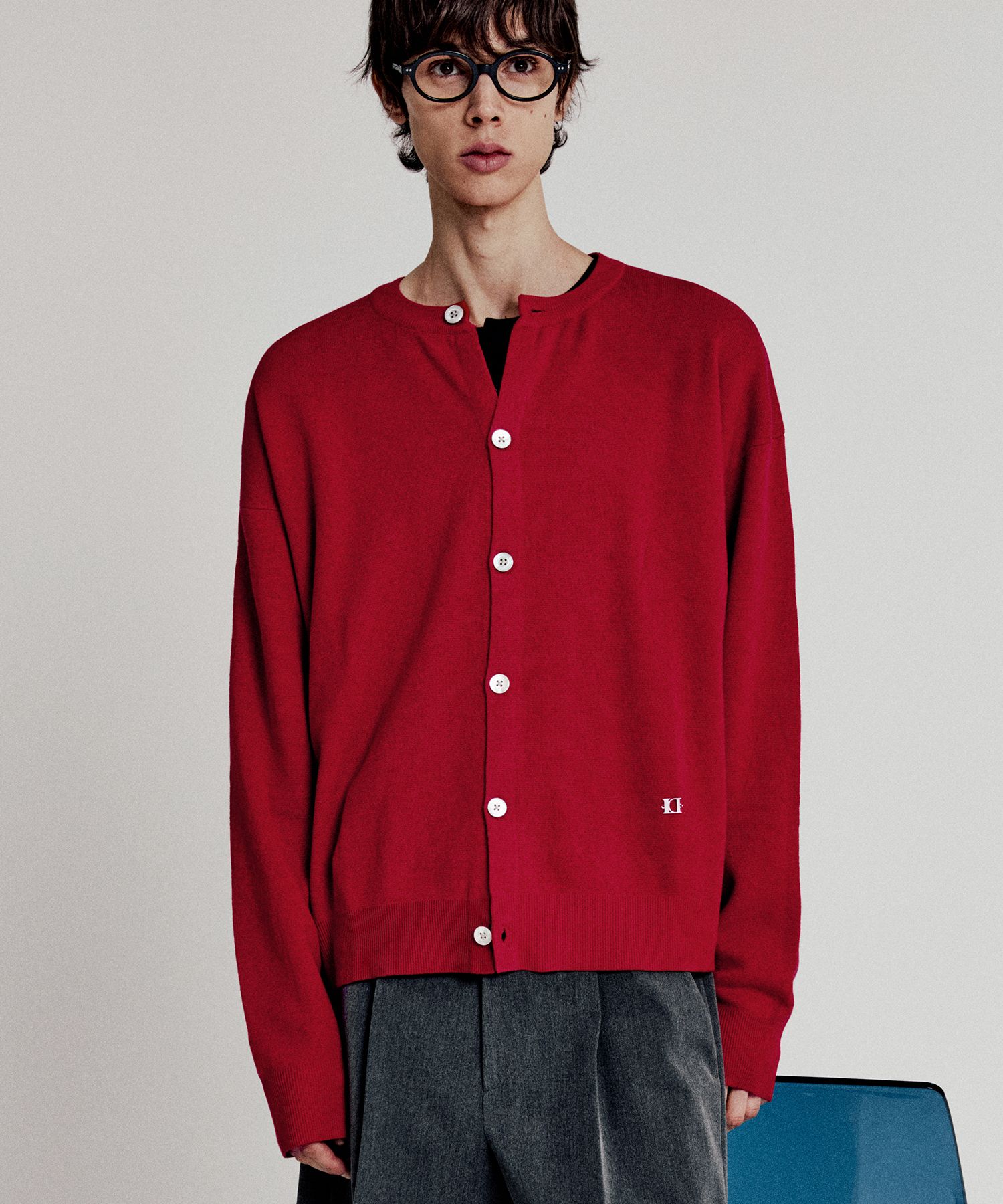 LMOOD ■ Iconic LD Wool Cotton Round Cardigan MUSINSA | LMOOD Iconic LD Wool Cotton Round Cardigan Russian Red