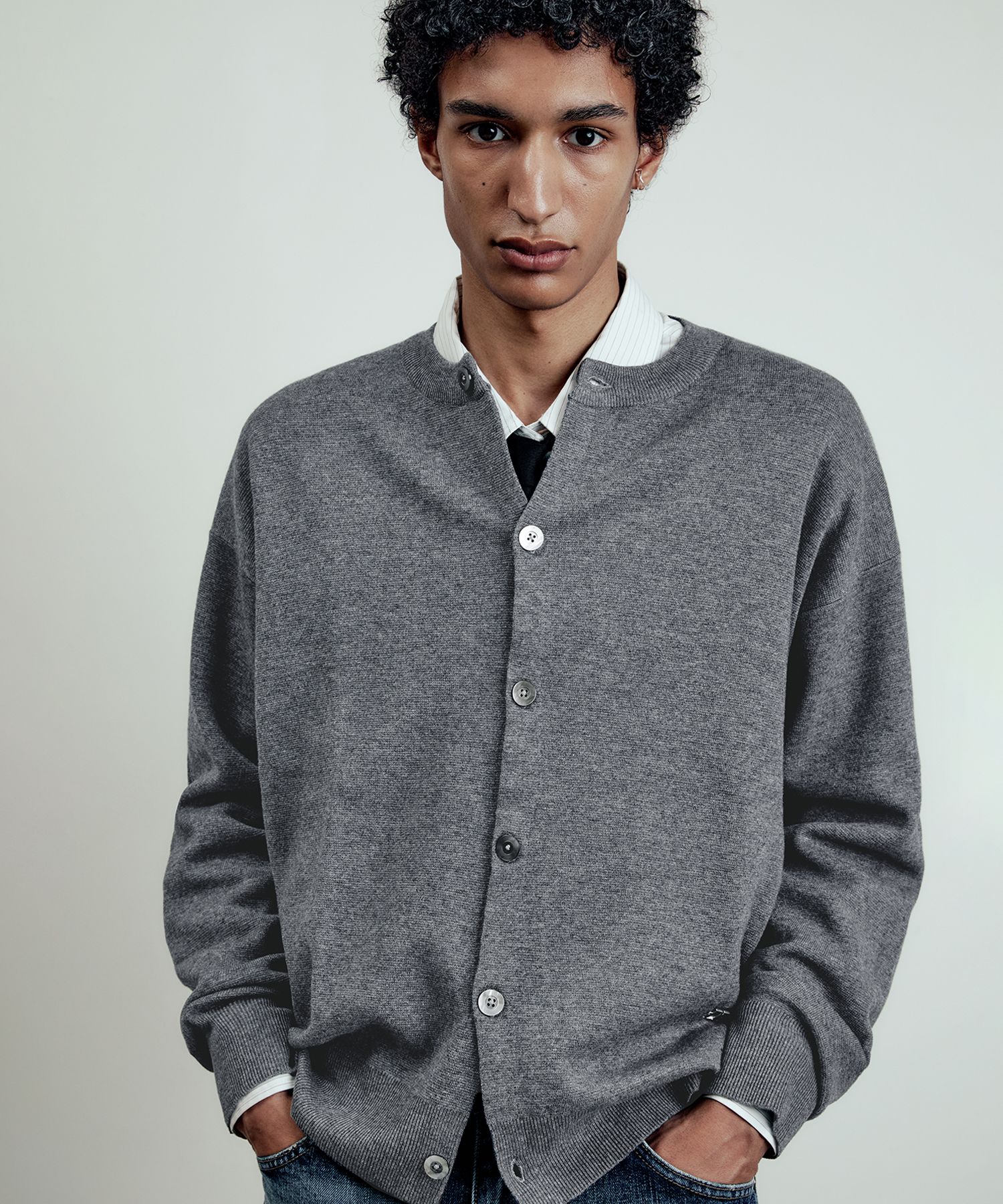 LMOOD ■ Iconic LD Wool Cotton Round Cardigan MUSINSA | LMOOD Iconic LD Wool Cotton Round Cardigan Melange