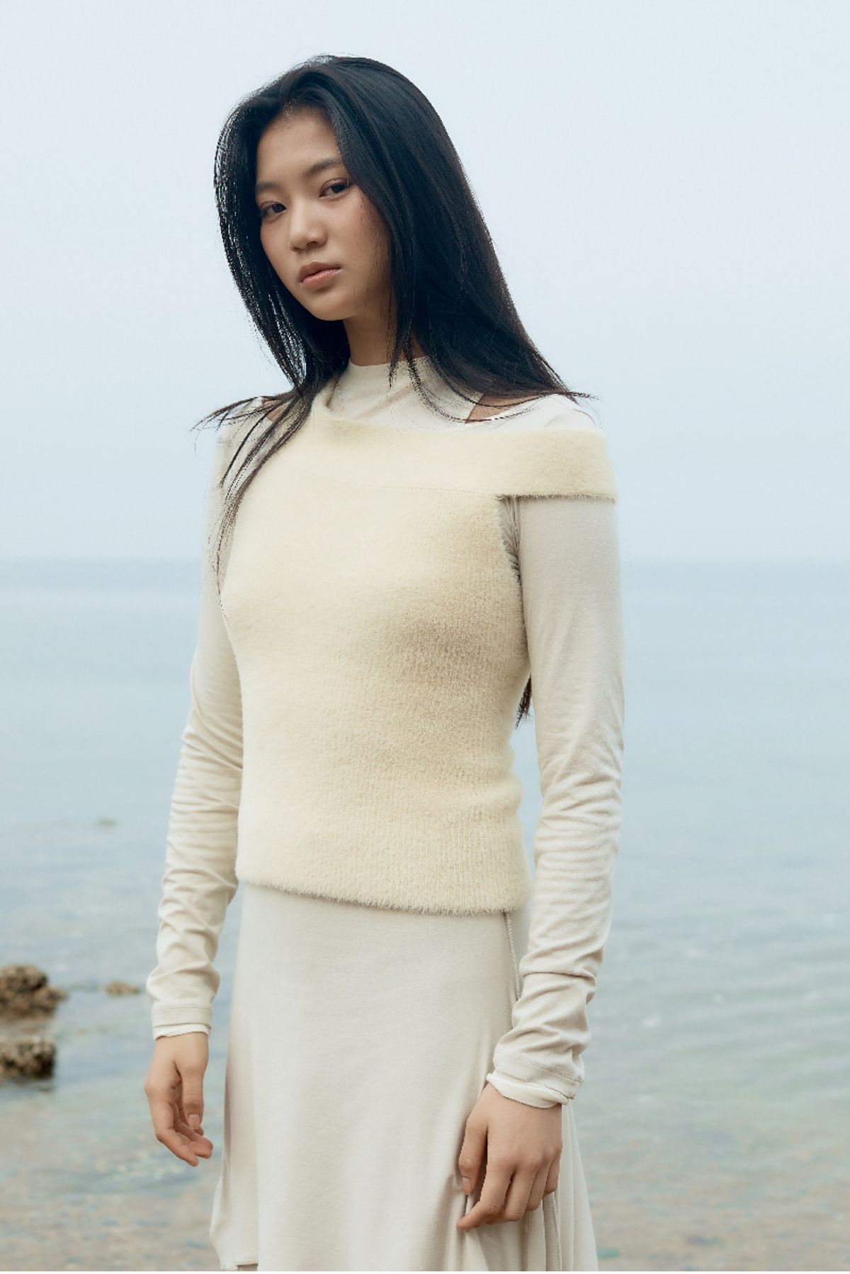 큐피도(KUPIDO) Sally knit top _ cream