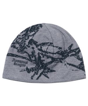 GRAPHIC JACQUARD BEANIE - GRAY