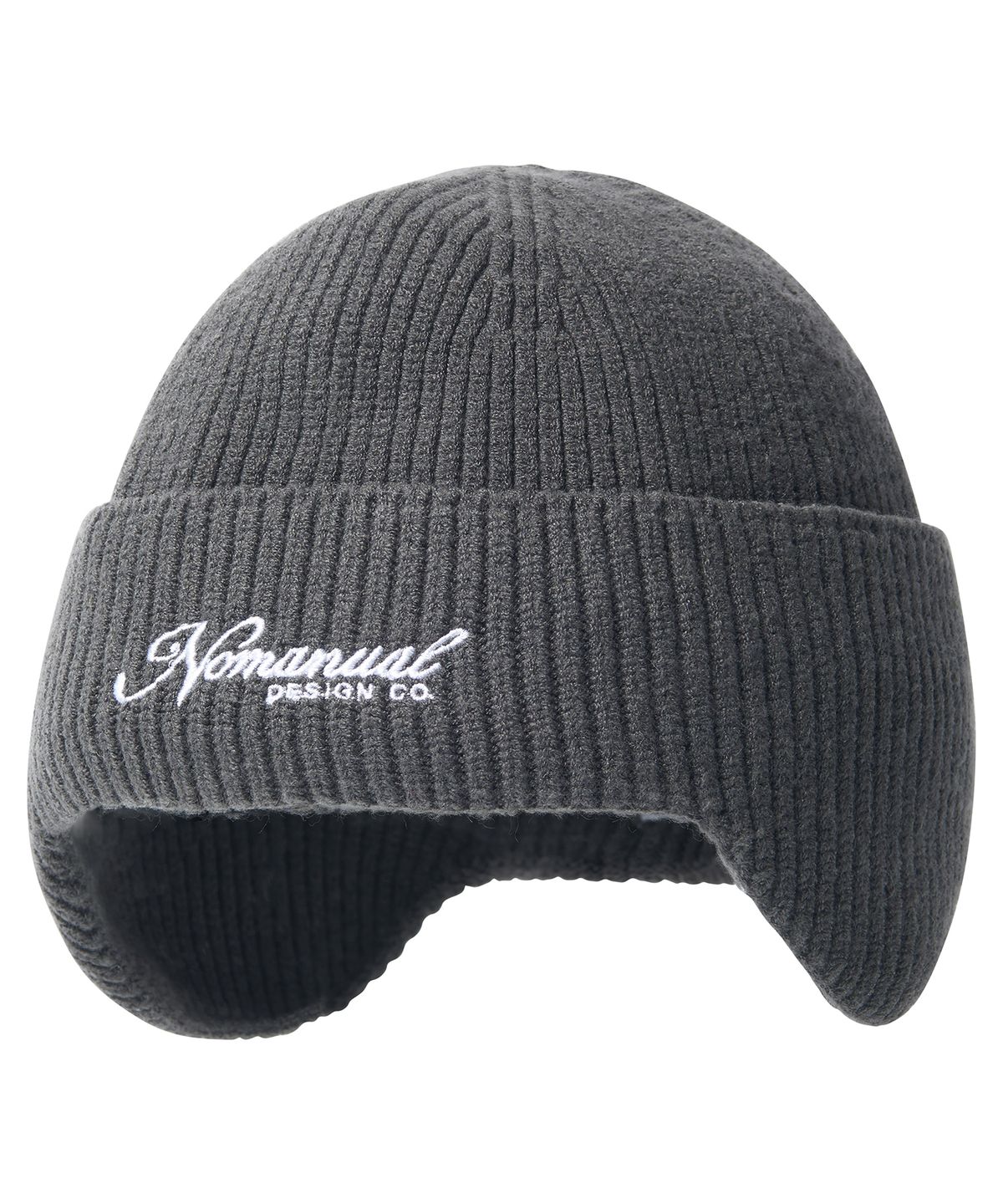 노매뉴얼(NOMANUAL) NM EARFLAP BEANIE - CHARCOAL