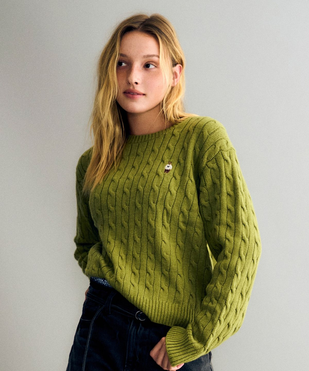 후아유(WHO.A.U) Steve Cable R-neck Pullover / WHKAG4921F