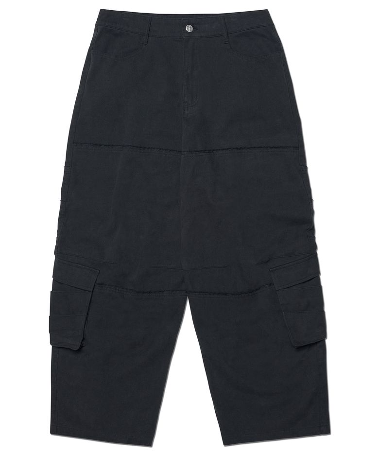 R.D WIDE CARGO PANTS - BLACK