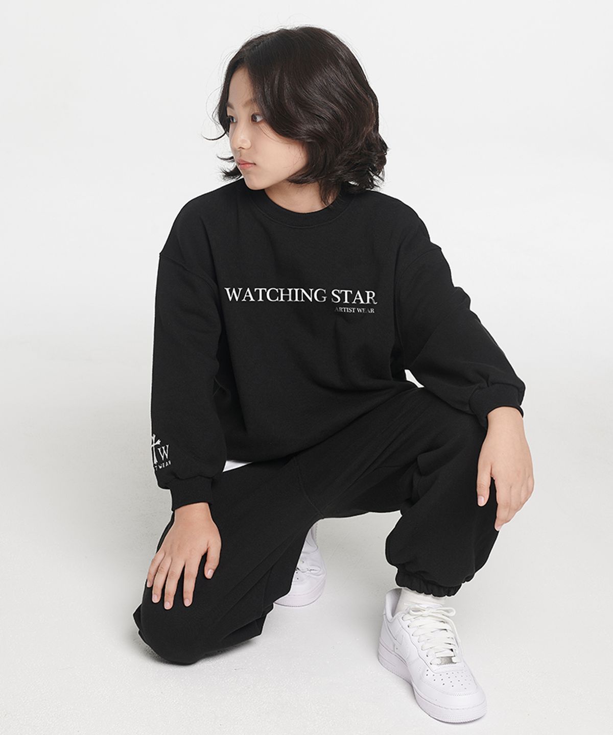 아티스트웨어 키즈(ARTISTWEARKIDS) [ATW] 키즈 워칭스타 셋업_BK