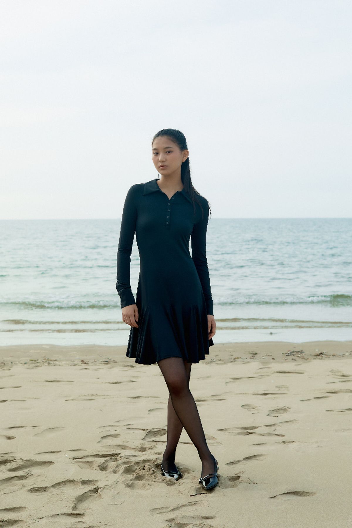 큐피도(KUPIDO) Daisy shirts dress _ black