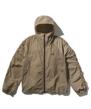 WASHED NYLON WIND BREAKER-BEIGE