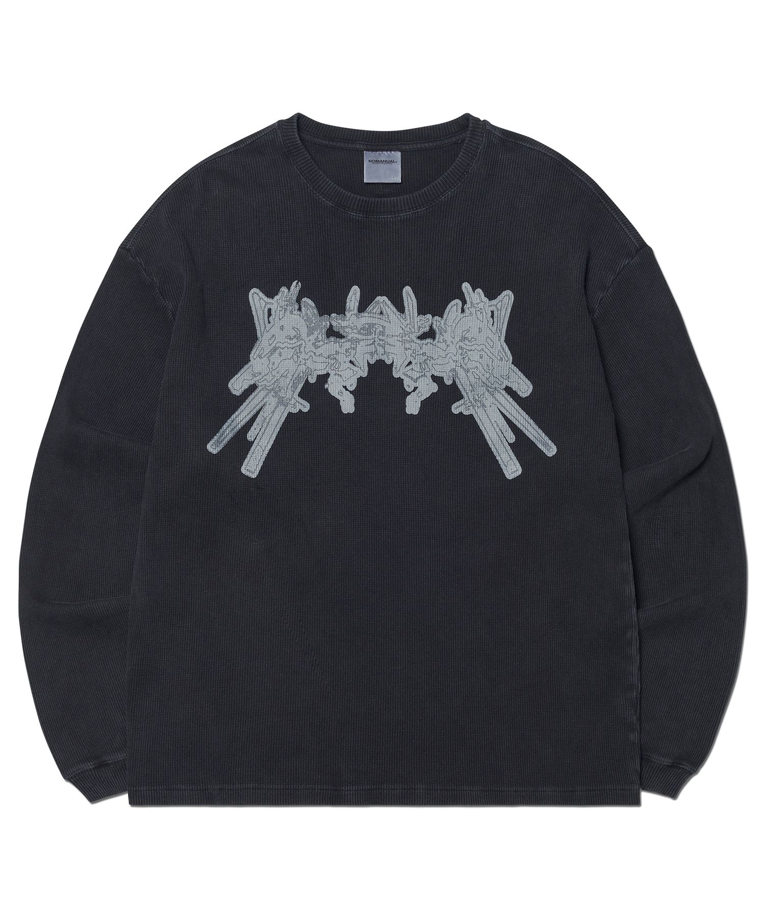 ★NOMANUAL★A.W WAFFLE LONG SLEEVE TEE★ MUSINSA | NOMANUAL A.W WAFFLE LONG SLEEVE TEE - WASHED BLACK
