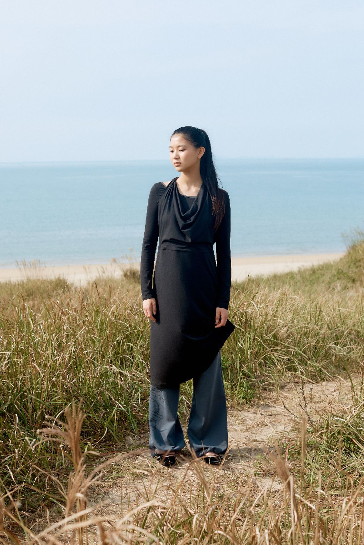큐피도(KUPIDO) Draped layered onepiece _ black