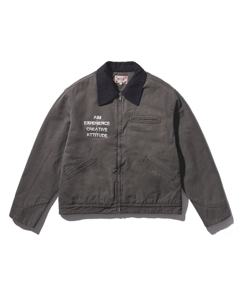 AECA VINTAGE PIGMENT WORK JACKET-BROWN