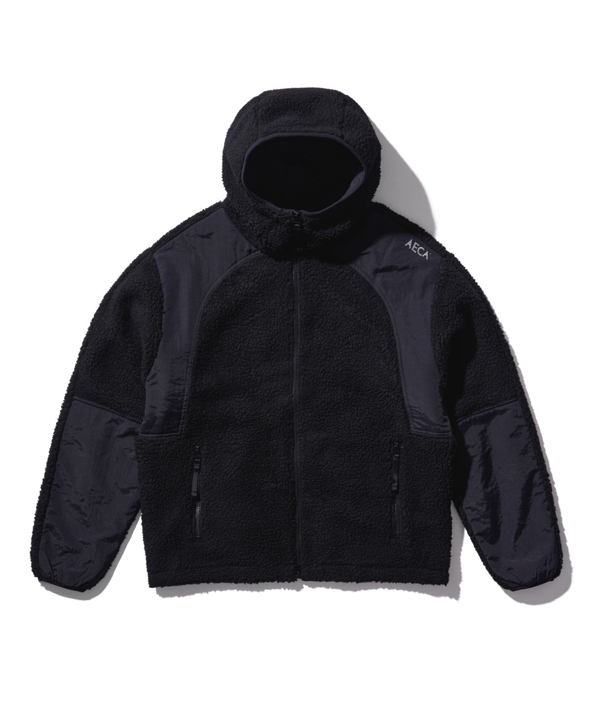에이카화이트(AECA) AECA SHERPA ZIP UP HOOD JACKET-BLACK
