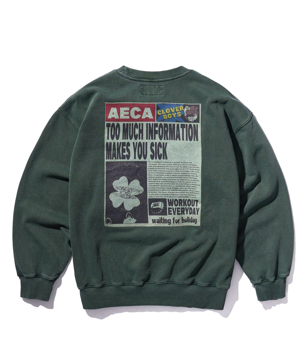 에이카화이트(AECA) AECA SOCIAL BALANCE SWEAT SHIRTS-WASHED GREEN