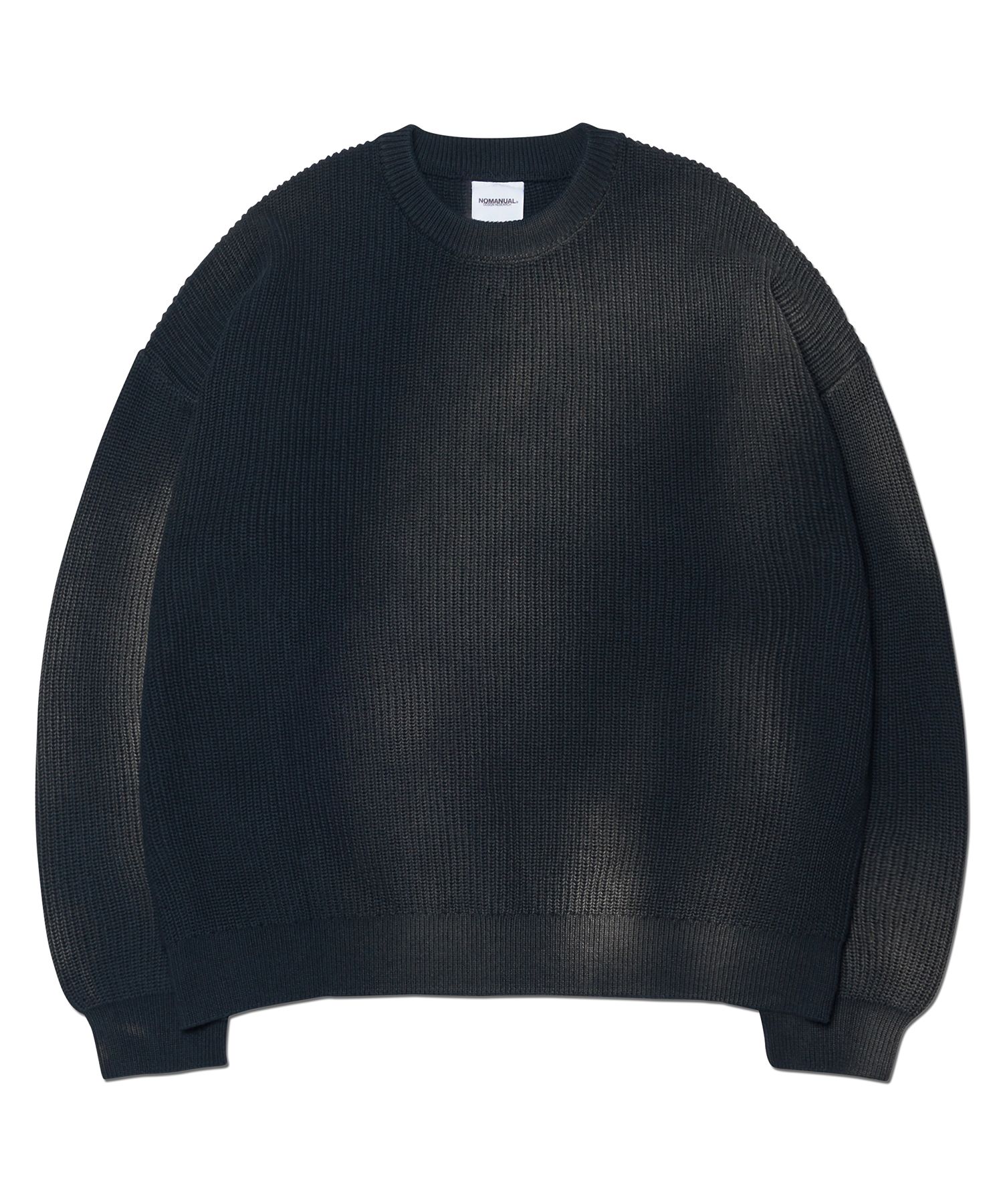 【NOMANUAL】SPRAY DYEING KNIT M MUSINSA | NOMANUAL SPRAY DYEING KNIT - BLACK