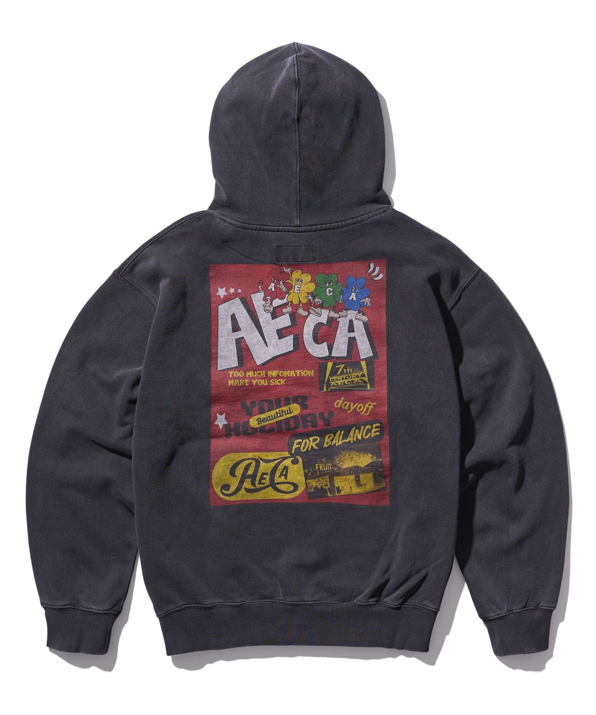 에이카화이트(AECA) CLOVER HOLIDAY HOODIE SWEAT-WASHED CHARCOAL