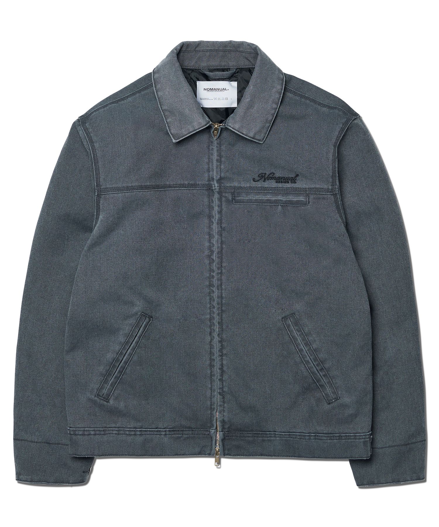 MUSINSA公式 | NOMANUAL WASHED WORK JACKET - WASHED CHARCOAL