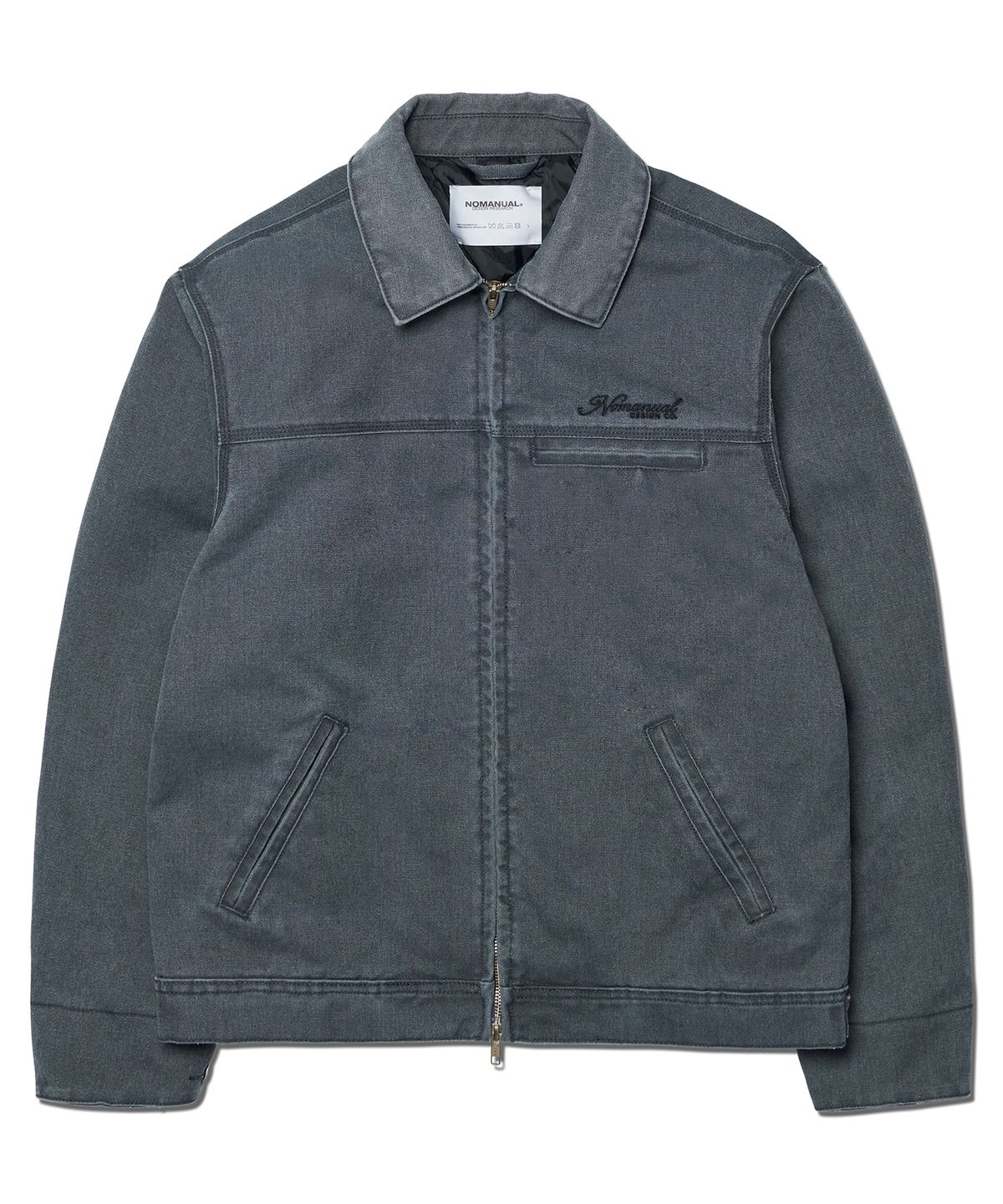 노매뉴얼(NOMANUAL) WASHED WORK JACKET - WASHED CHARCOAL