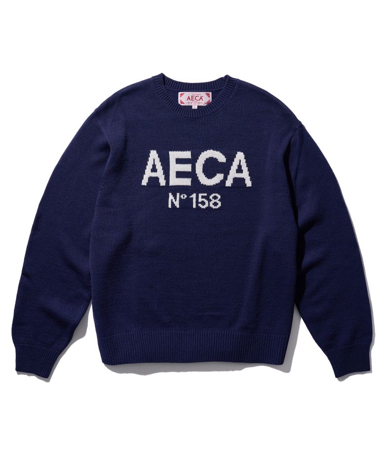 AECA BIG LOGO WOOL KNIT-NAVY