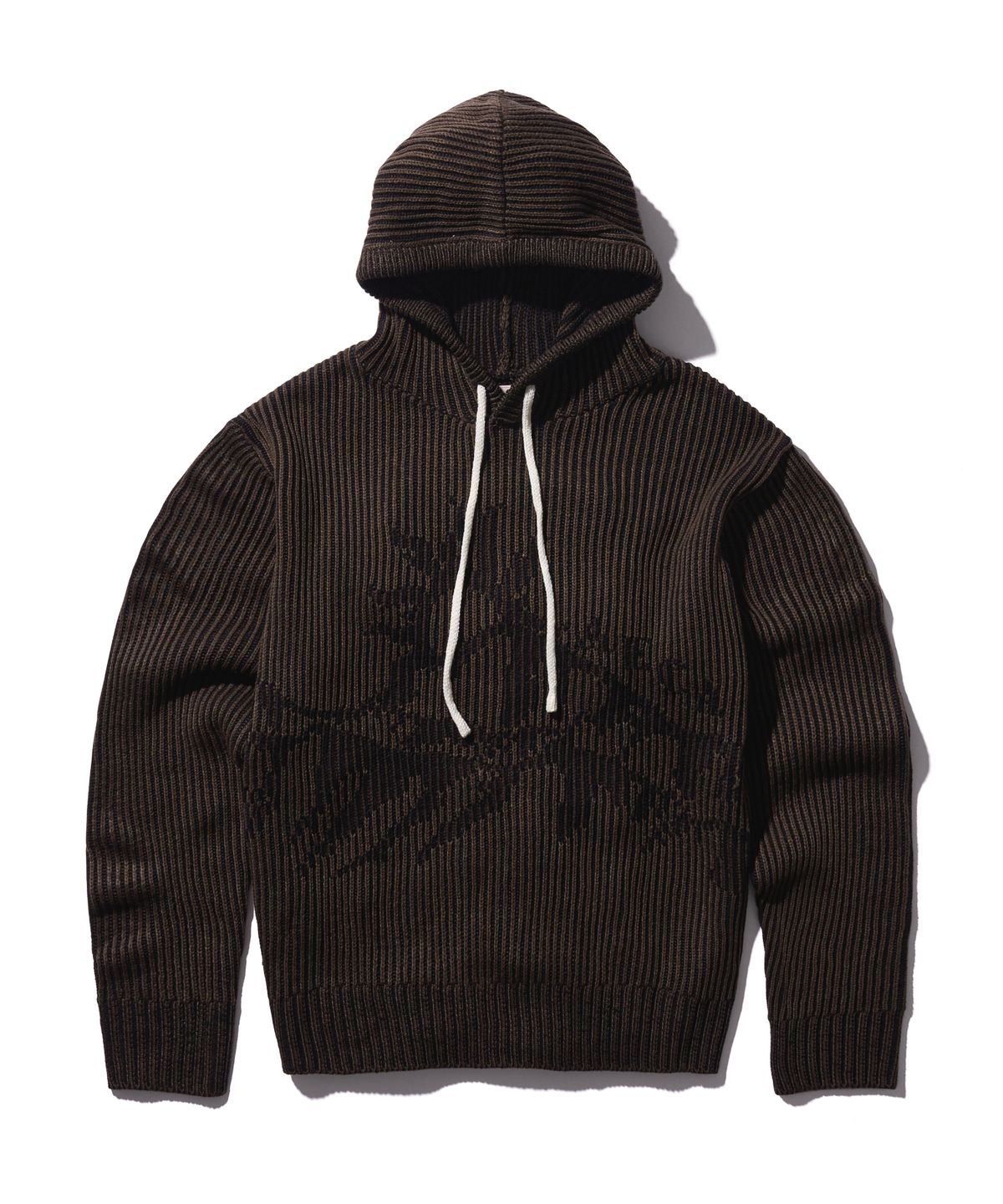 에이카화이트(AECA) MOUNTAIN TWO TONE HOOD KNIT-BROWN