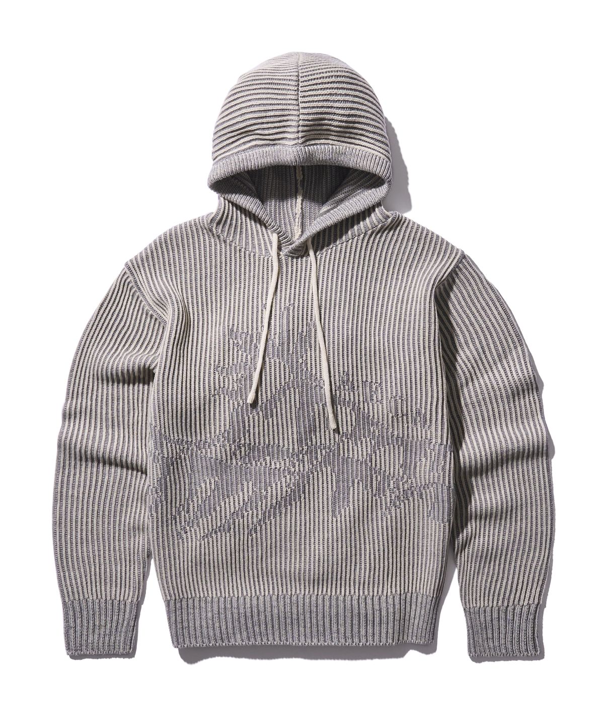 에이카화이트(AECA) MOUNTAIN TWO TONE HOOD KNIT-CREAM