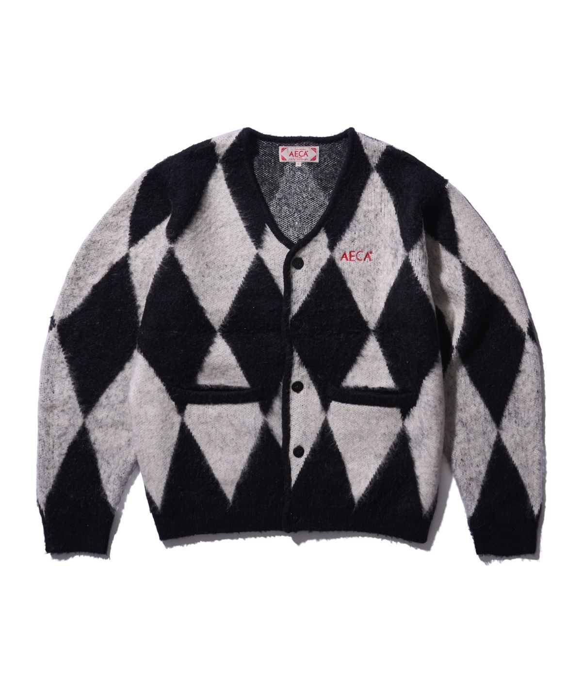 에이카(AECA) ARGYLLE DOODLE CARDIGAN-BLACK