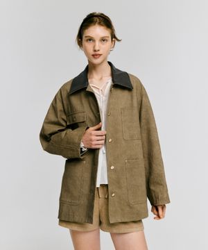 골드 버튼 워크 자켓 [브라운]