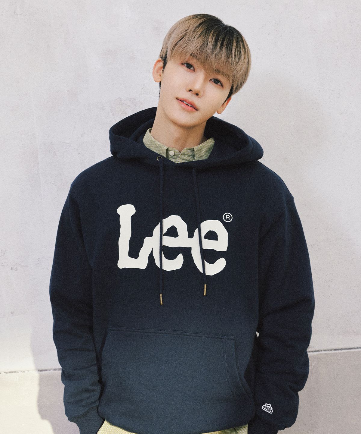 리(LEE) 빅 트위치 로고 후드 티셔츠 네이비