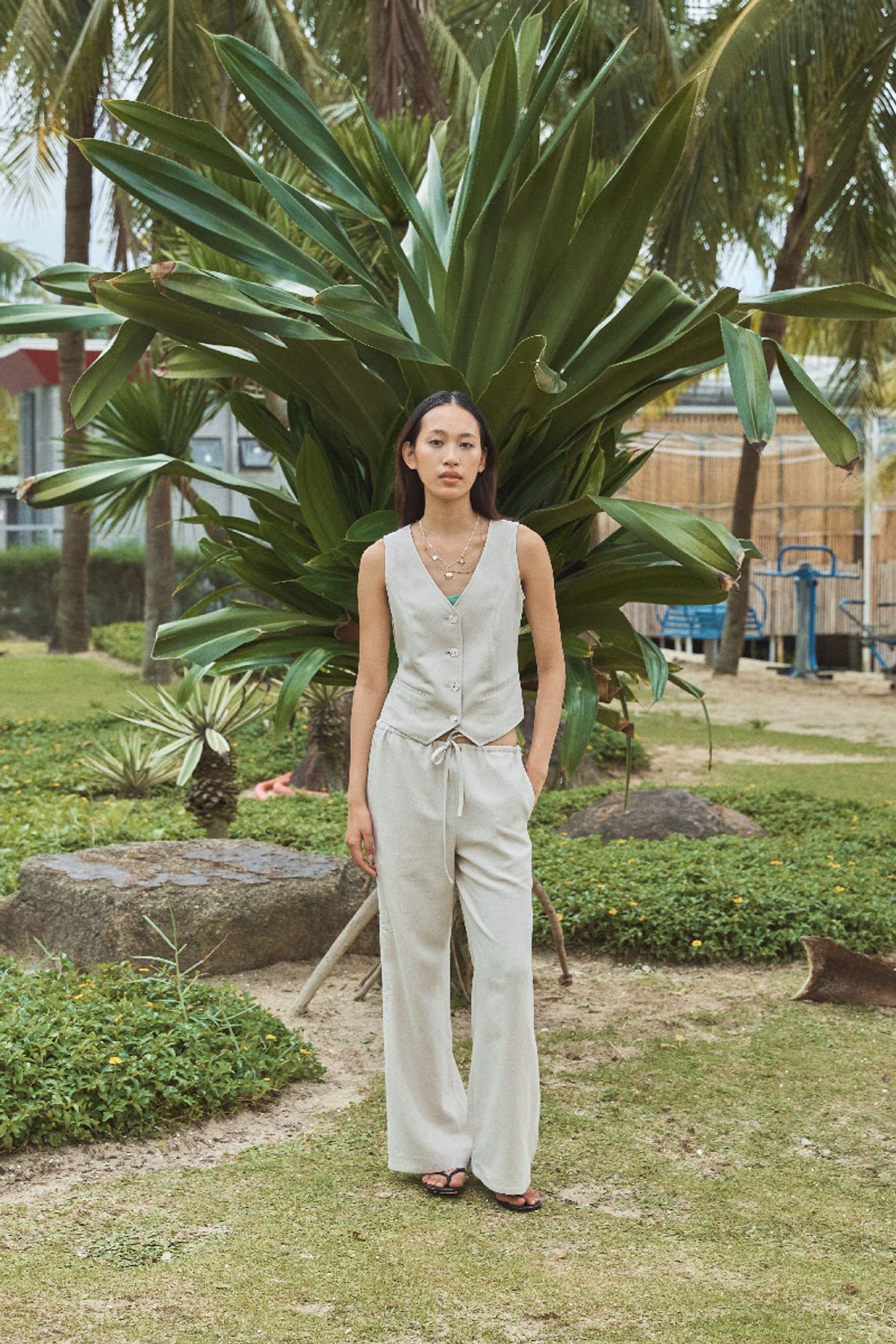 큐피도(KUPIDO) Lou linen wide Pants _ beige