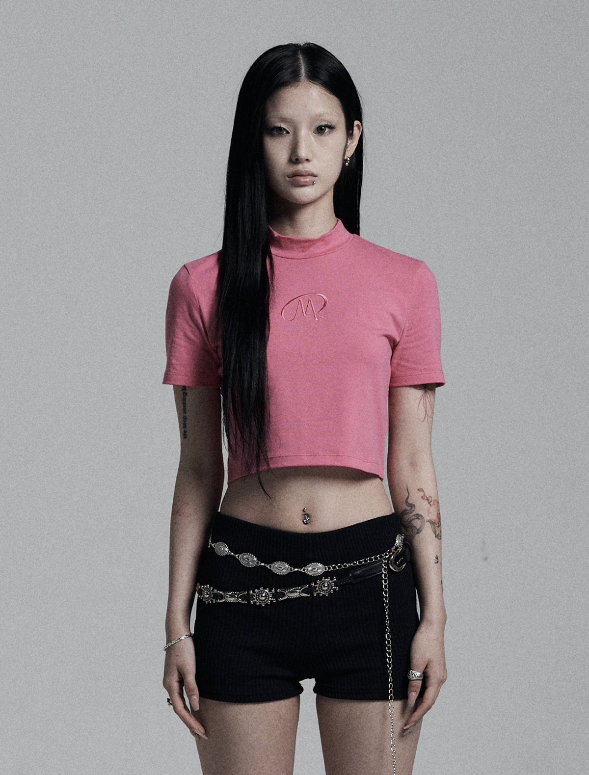 미트라(MITRA) 베이직 로고 폴라 반팔티 _ Pink