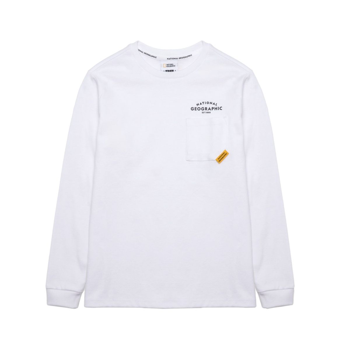 내셔널지오그래픽 키즈(NATIONAL GEOGRAPHIC KIDS) K243UTS910 베이직 로고 싱글 티셔츠 WHITE