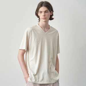무지 순면 남자 브이넥 반팔티