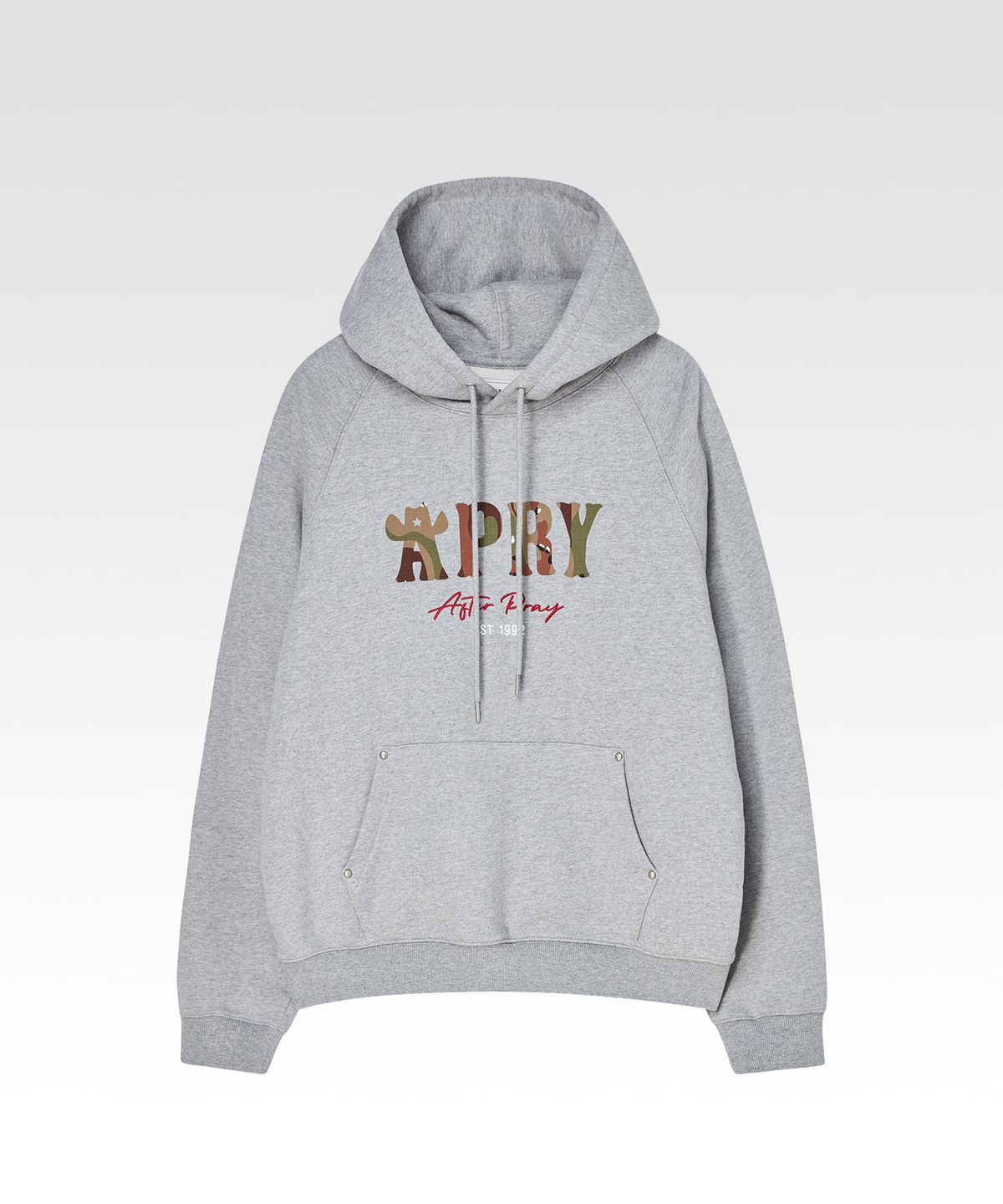 애프터프레이(AFTERPRAY) APRY 풀오버 스웨트 후디 멜란지 그레이