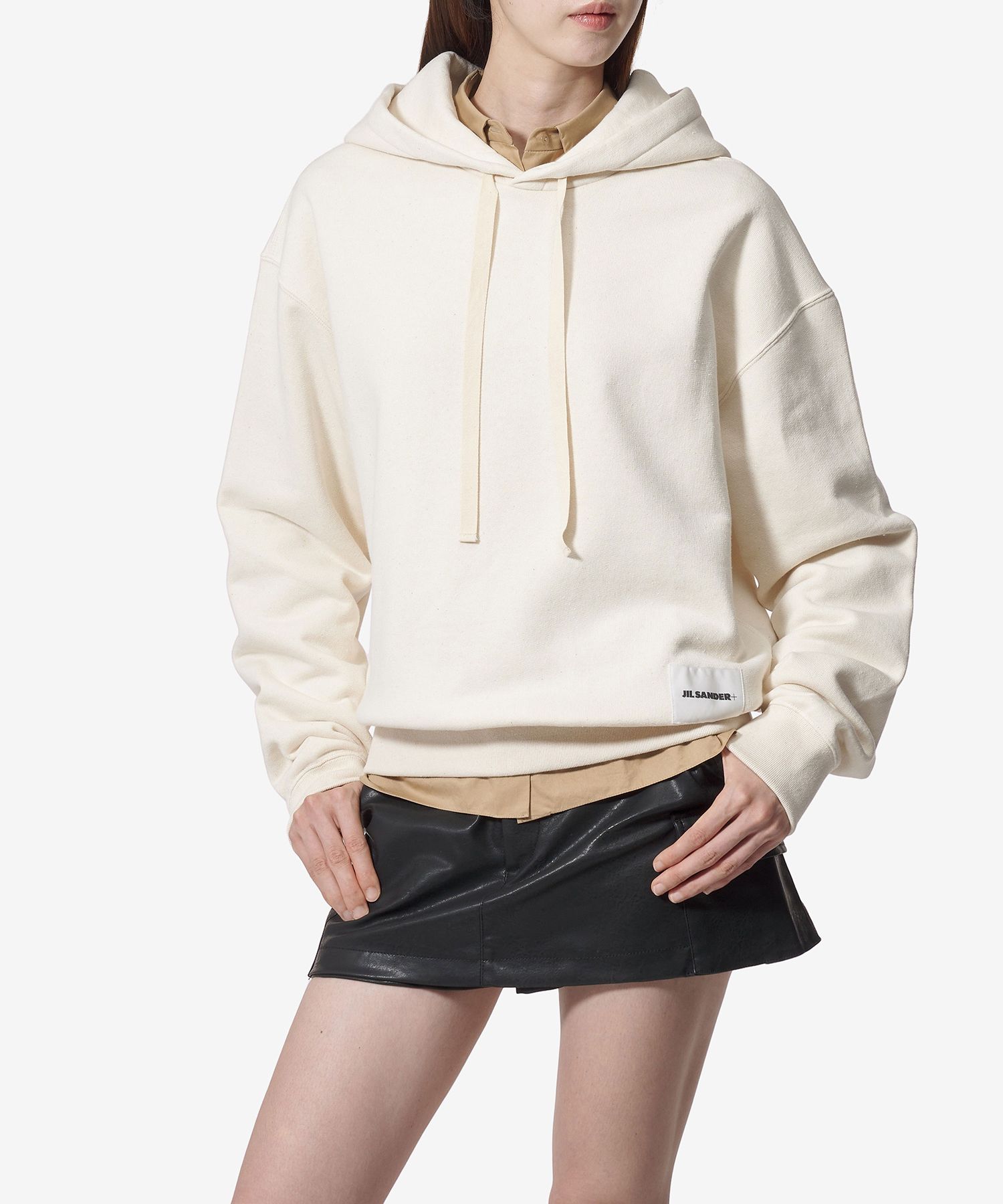 MUSINSA | JIL SANDER Logo Print Hoodie - Dune