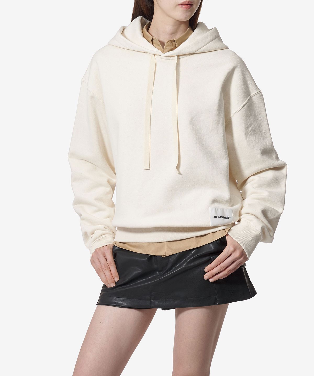 질 샌더(JIL SANDER) 로고 프린트 후드 - 듄 / J40GU0104J20010279