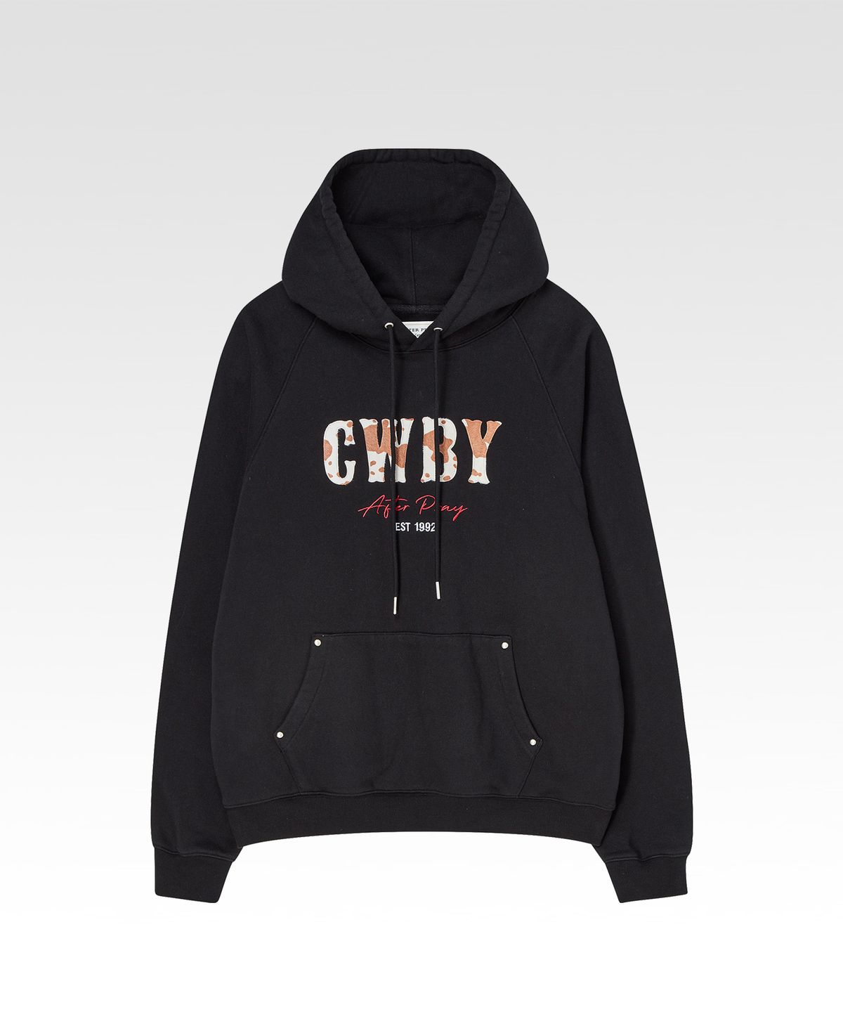애프터프레이(AFTERPRAY) CWBY 풀오버 스웨트 후디 블랙