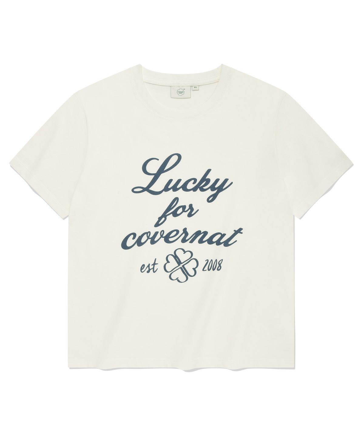 커버낫 우먼(COVERNAT WOMAN) 우먼 클로버 레터링 티셔츠 White