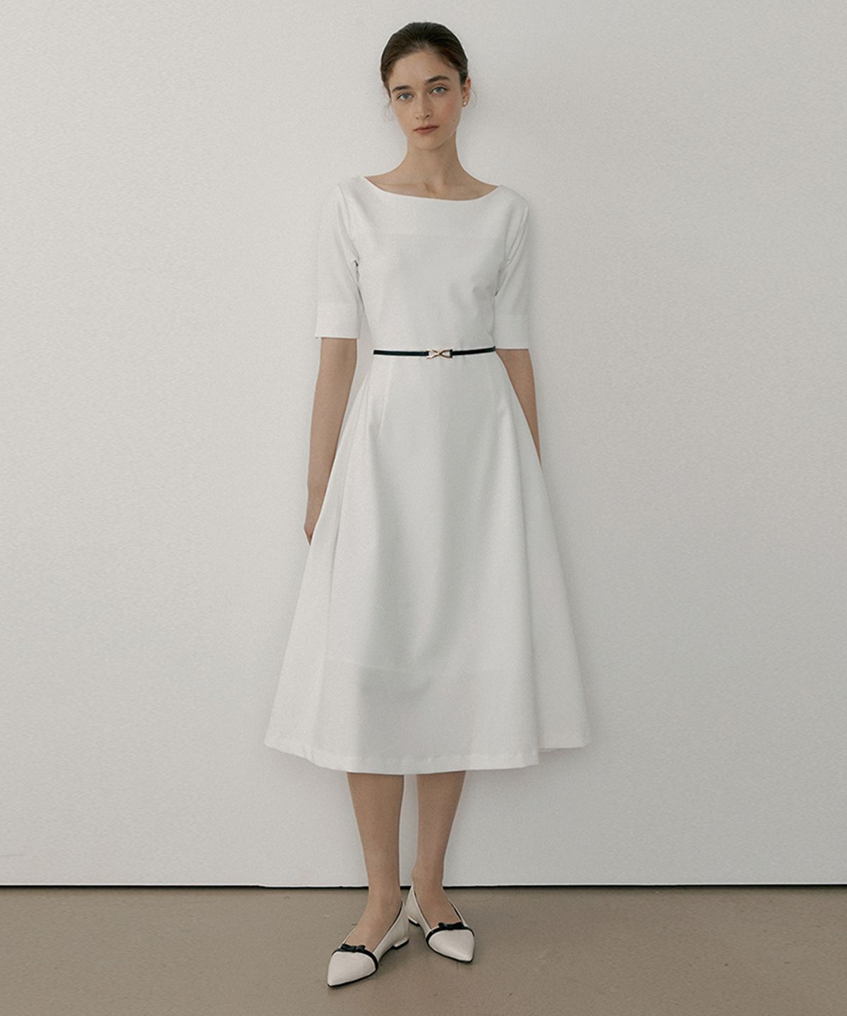 리올그(REORG) MOR BOAT NECK CLASSIC FLARE OPS WHITE