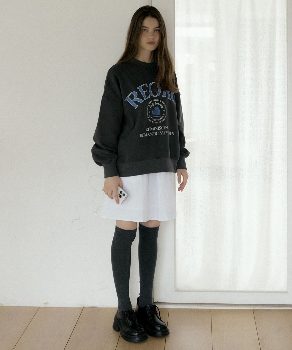 리올그(REORG) MOR NYLON BALLOON MIDI SKIRT WHITE