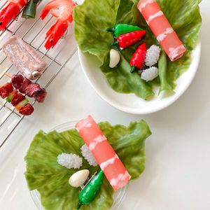 상추쌈 음식 집게 헤어핀 (6종)