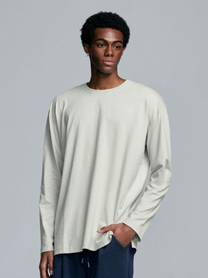 레이어드 크루넥 긴팔 티셔츠 [L/GREY]